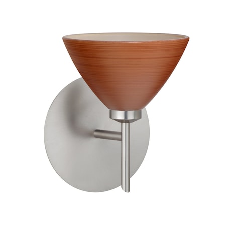 Besa Lighting Domi Mini Sconce, Cherry, Satin Nickel Finish, 1x5W LED 1SW-1743CH-LED-SN